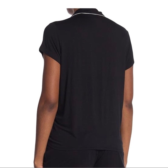 Shimera Knit Bedtime Pajama Top Size XS Navy Blue Button Close Unlined - Picture 2 of 9